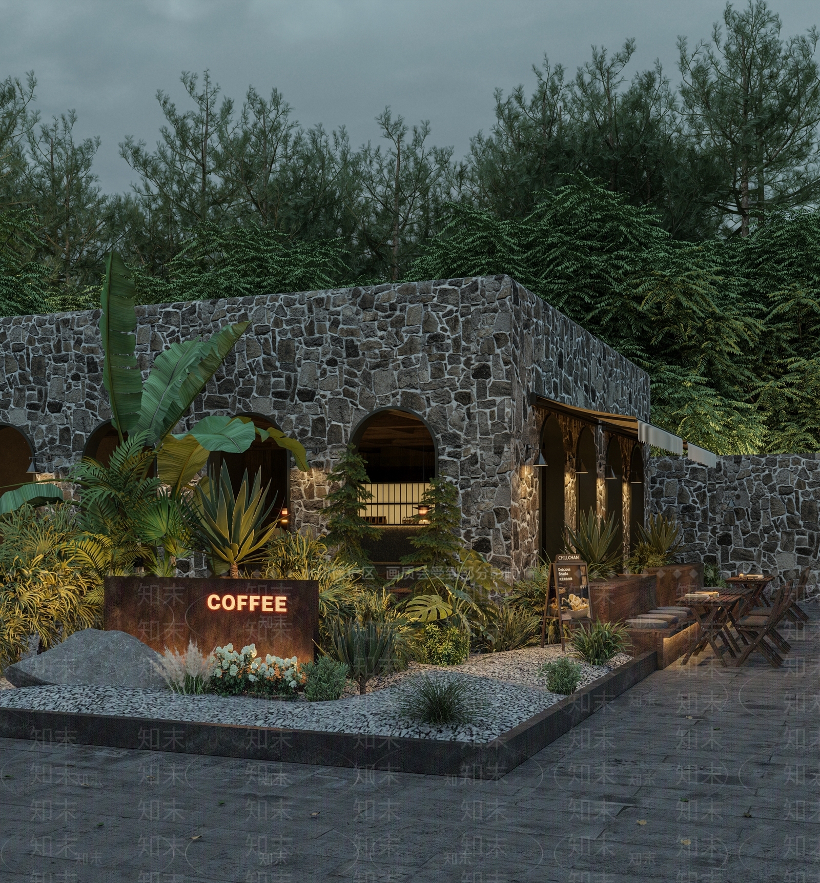 侘寂复古咖啡厅3D模型下载【ID:1187677816】