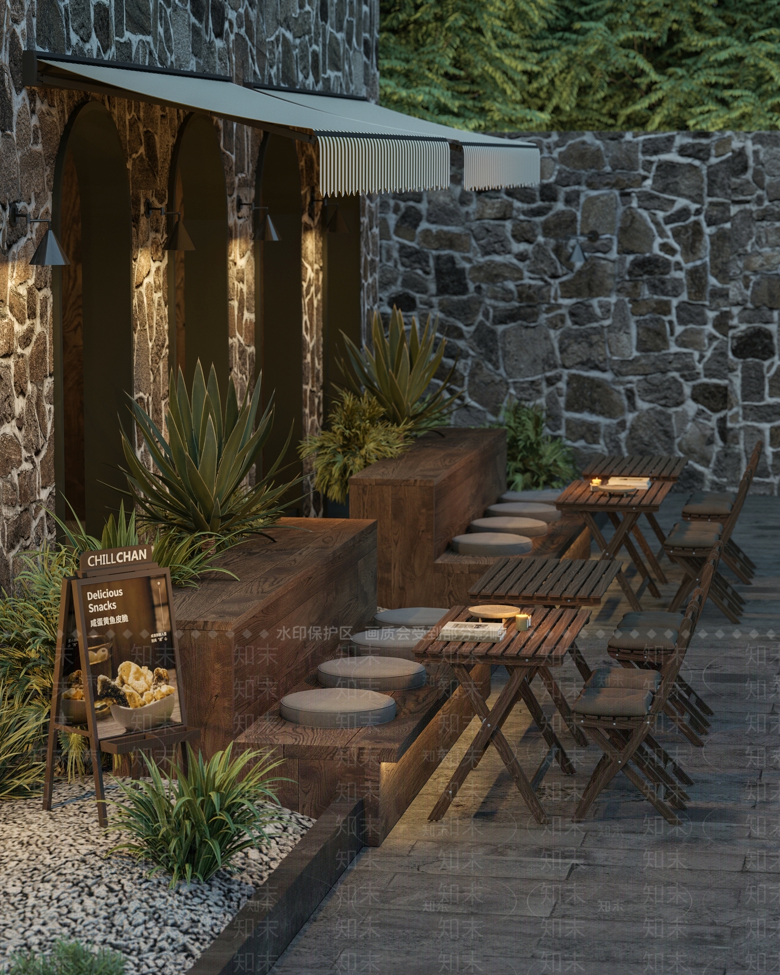 侘寂复古咖啡厅3D模型下载【ID:1187677816】