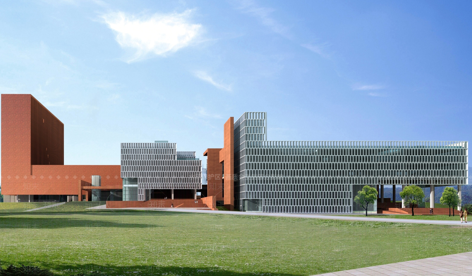 现代简约学校建筑SU模型下载【ID:1187684124】