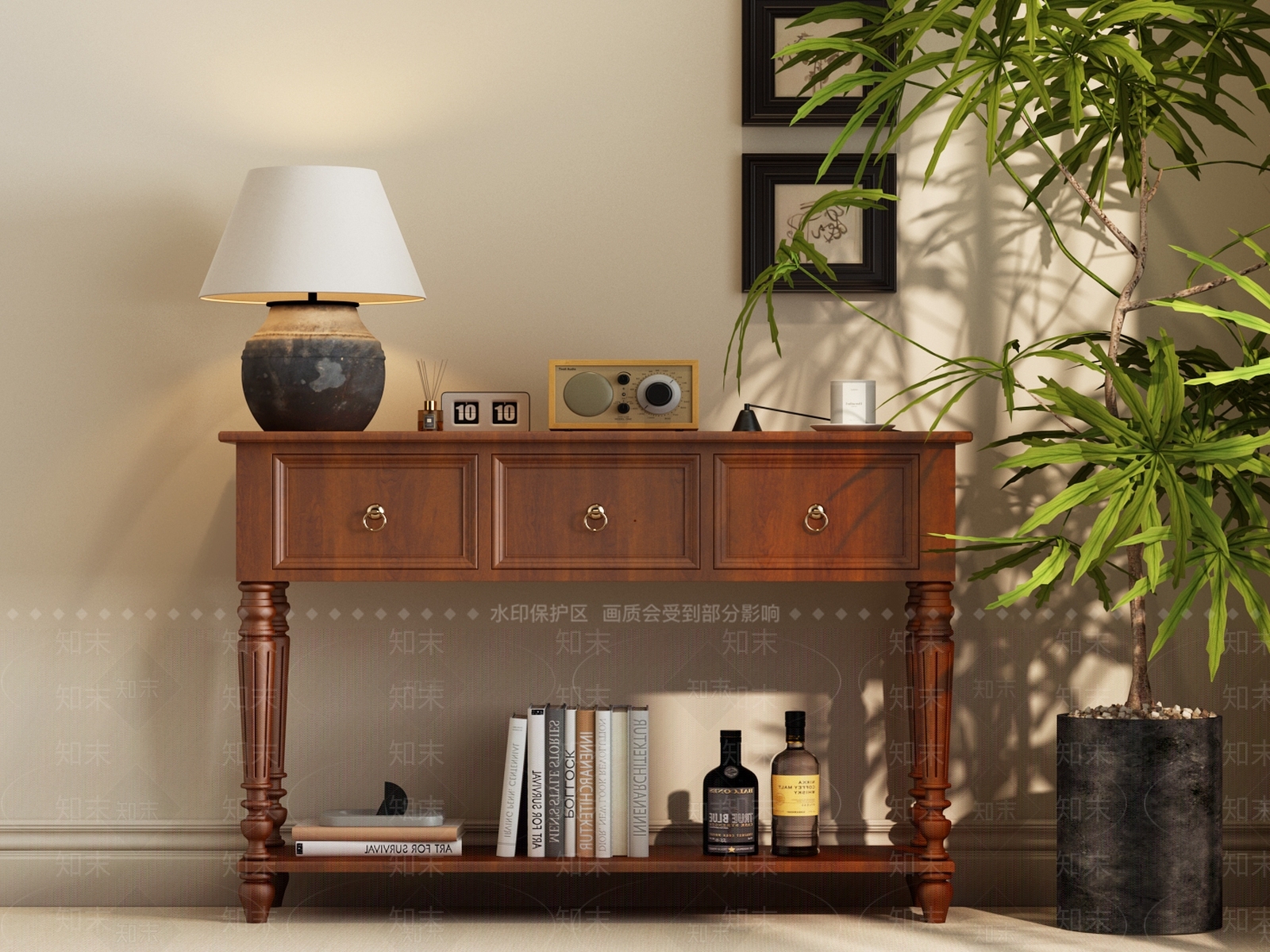 美式欧式玄关柜3D模型下载【ID:1187682826】