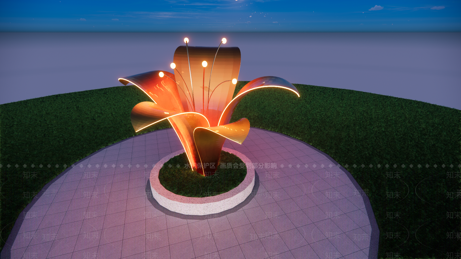 现代景观雕塑3D模型下载【ID:1187684456】