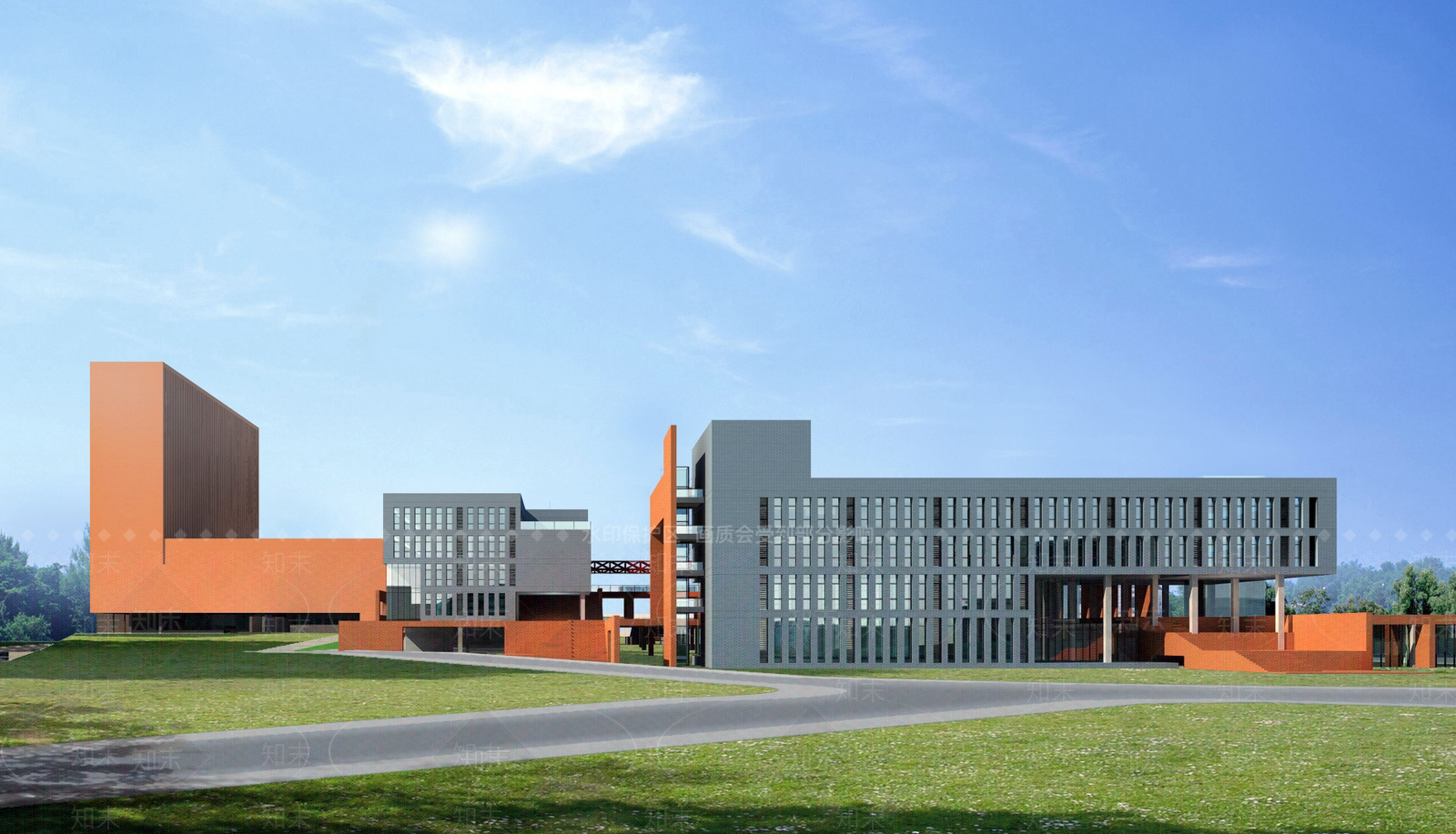 现代新中式学校建筑SU模型下载【ID:1187685677】