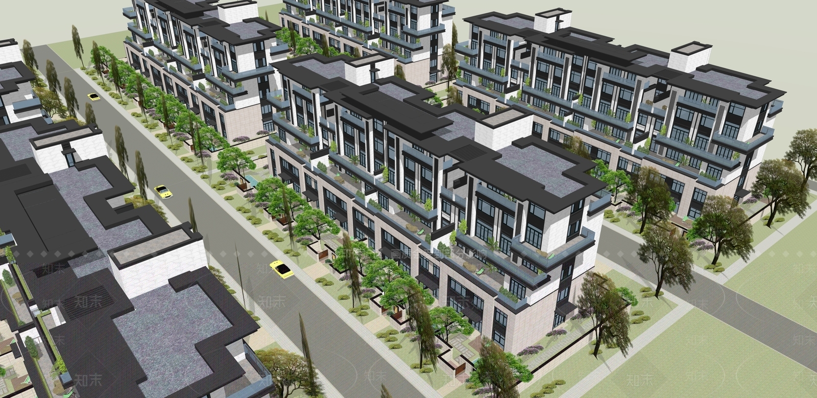 现代新中式多层住宅SU模型下载【ID:1187685921】