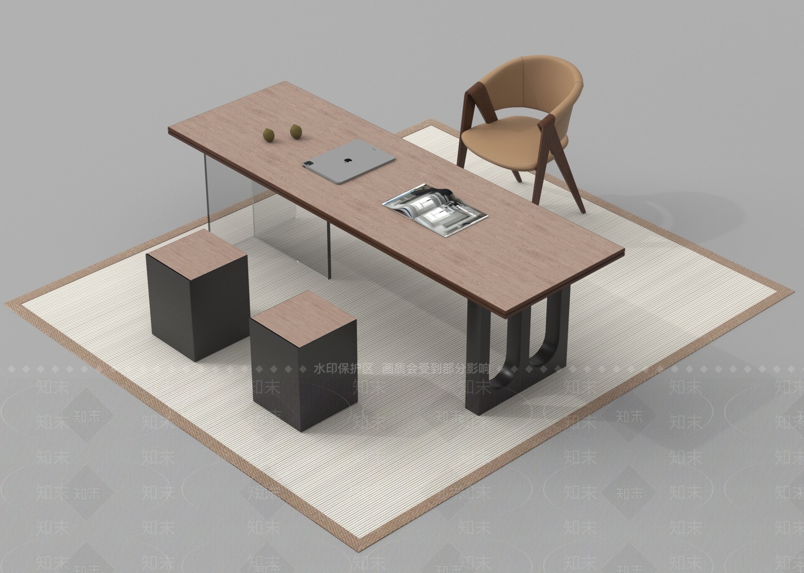 现代办公桌椅3D模型下载【ID:1187687050】
