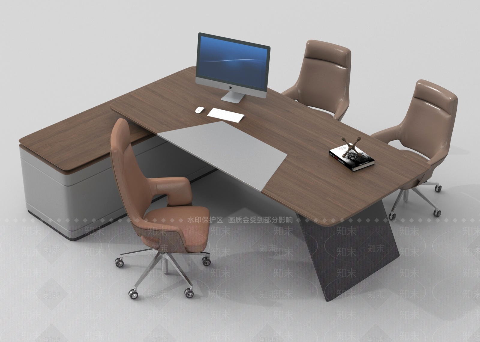 现代办公桌椅3D模型下载【ID:1187687238】