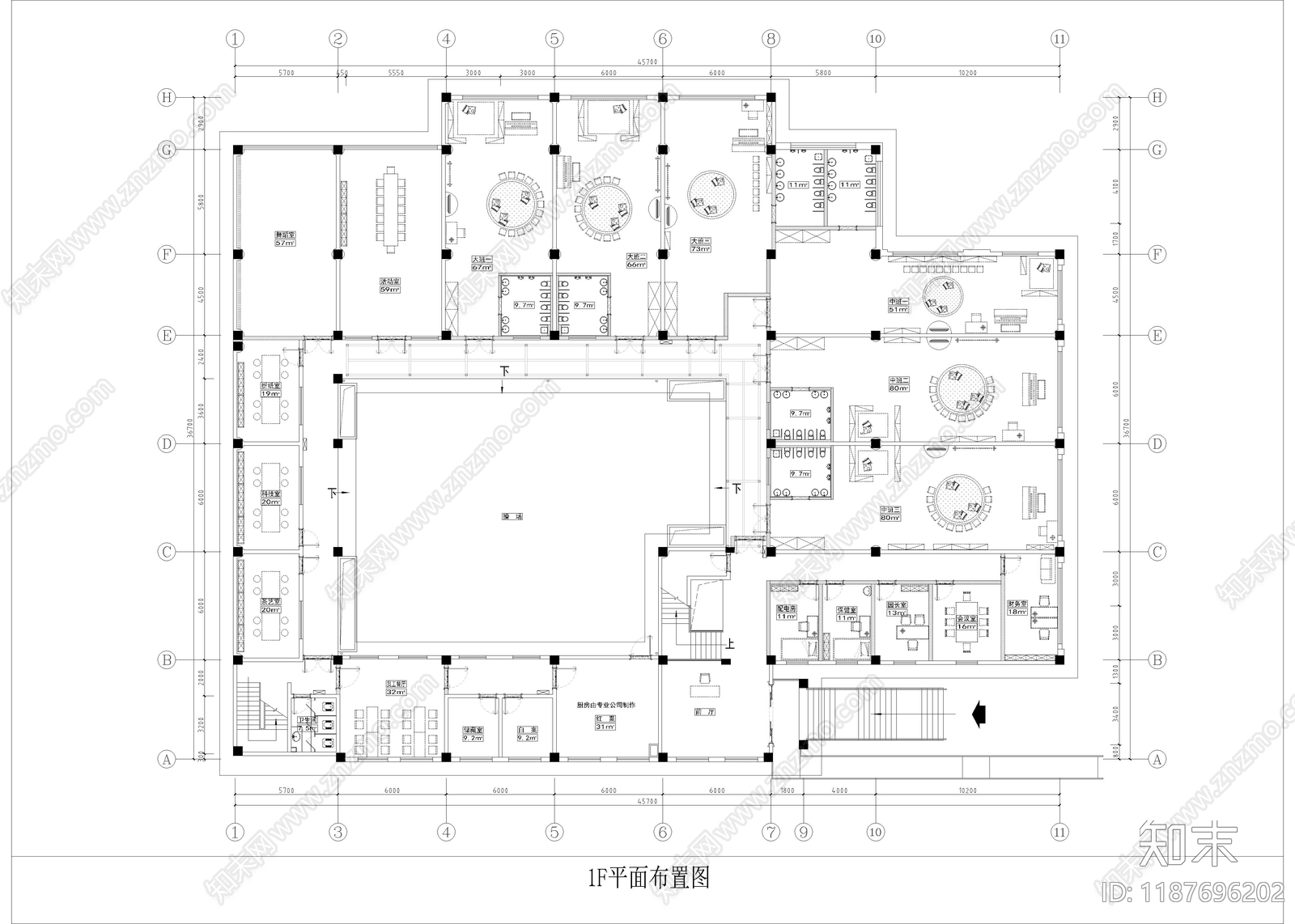 现代幼儿园cad施工图下载【ID:1187696202】