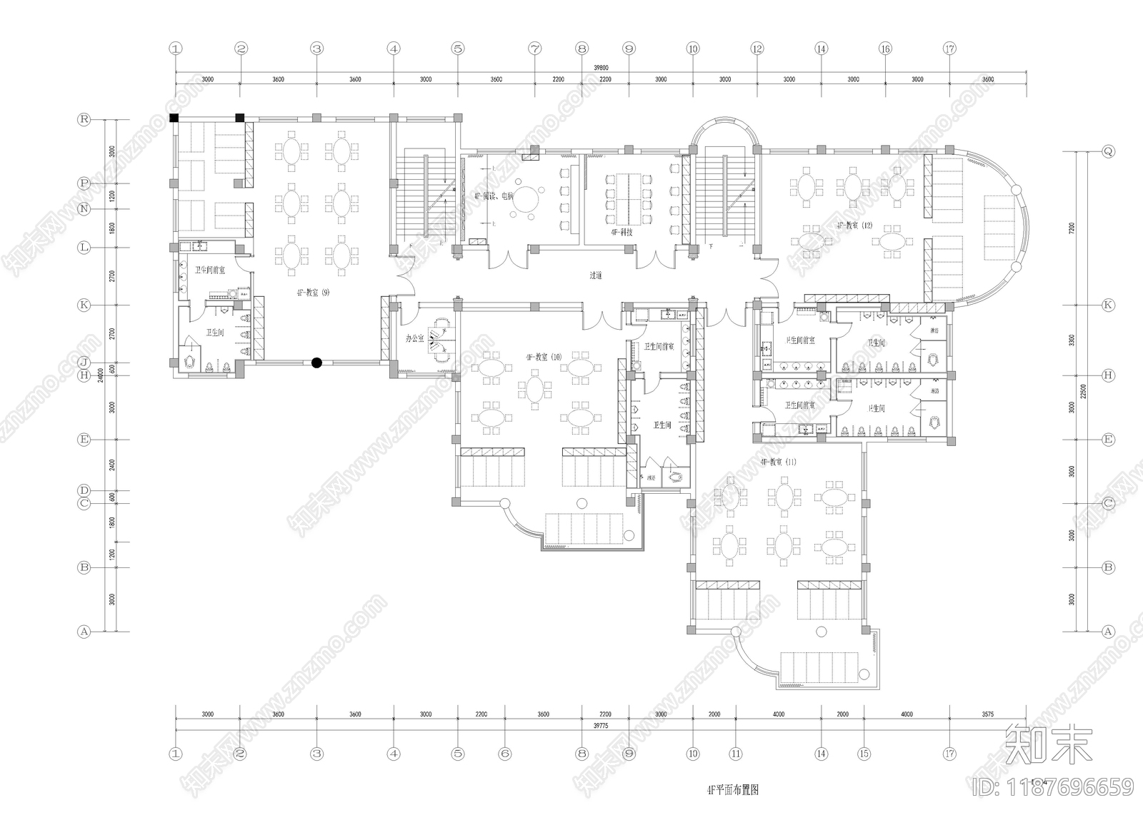 现代幼儿园施工图下载【ID:1187696659】