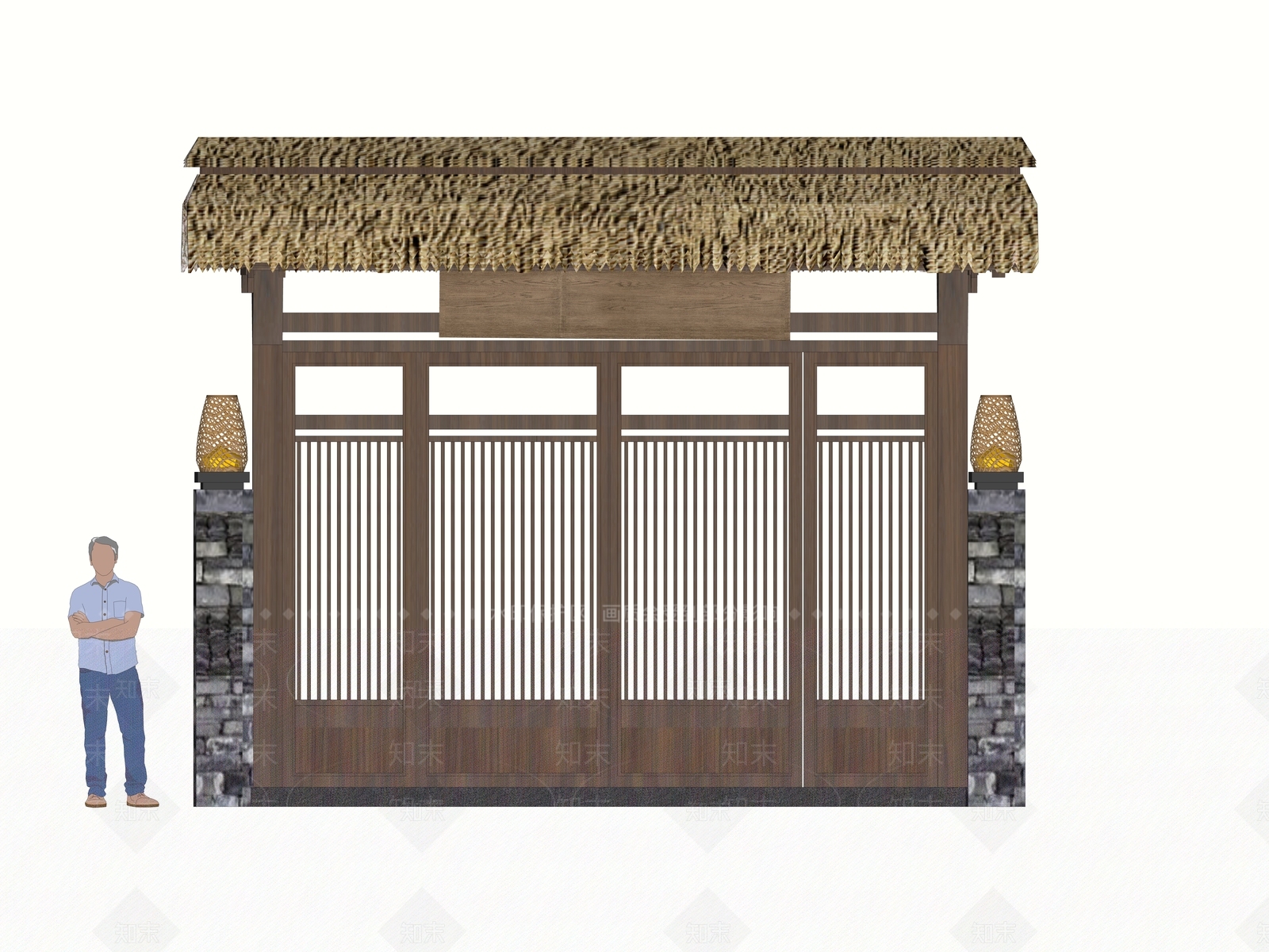 现代入口大门SU模型下载【ID:1187697676】