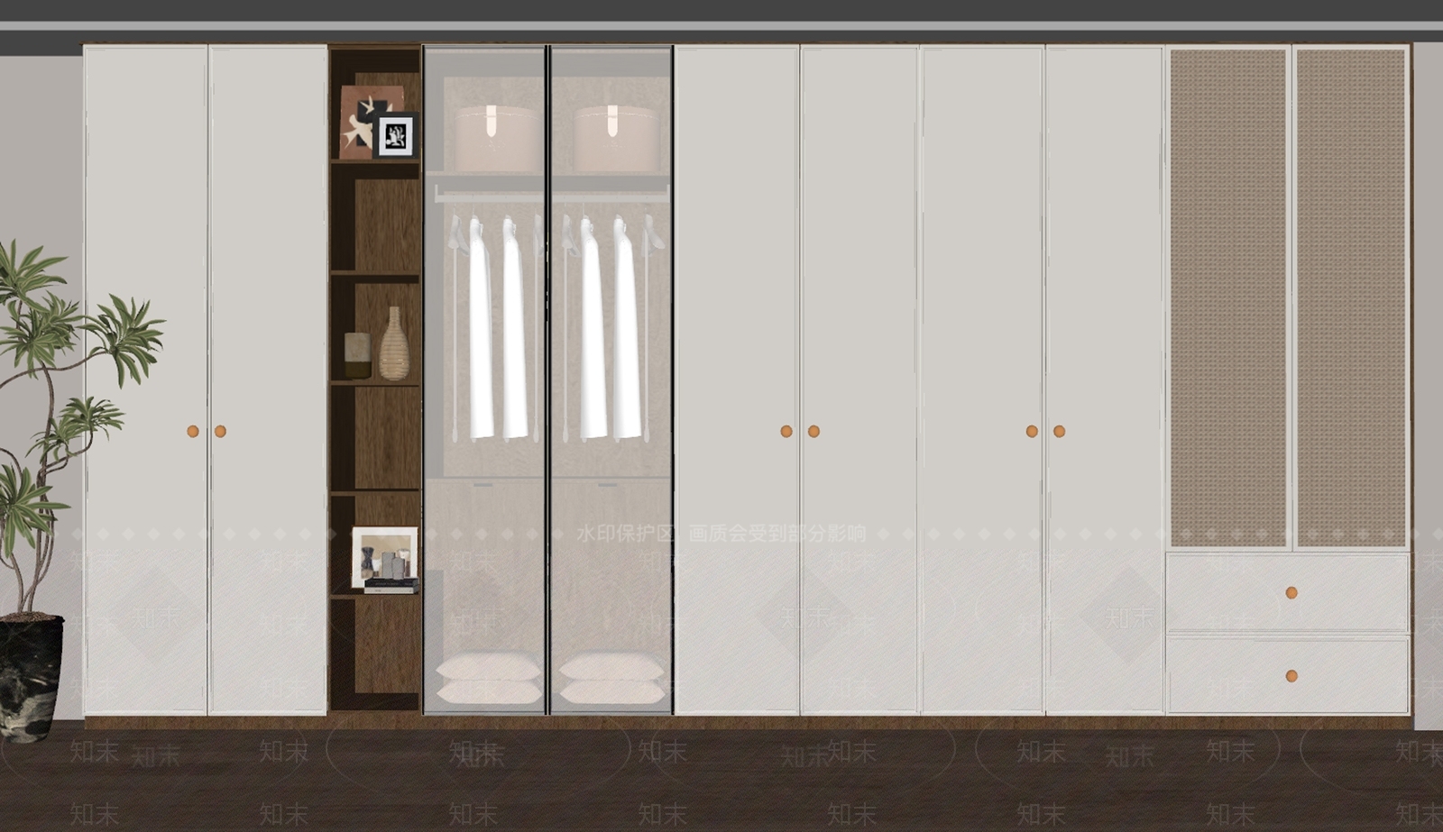 侘寂中古衣柜SU模型下载【ID:1187704431】