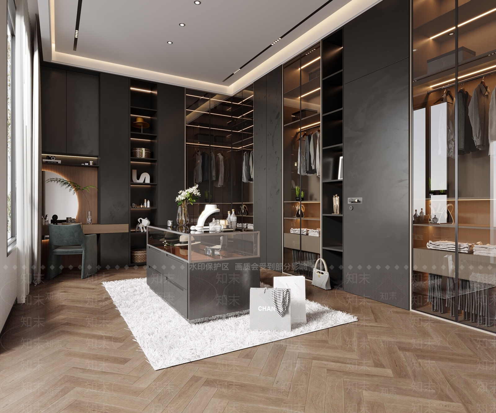 玻璃展示柜梳妆台3D模型下载【ID:1227558575】