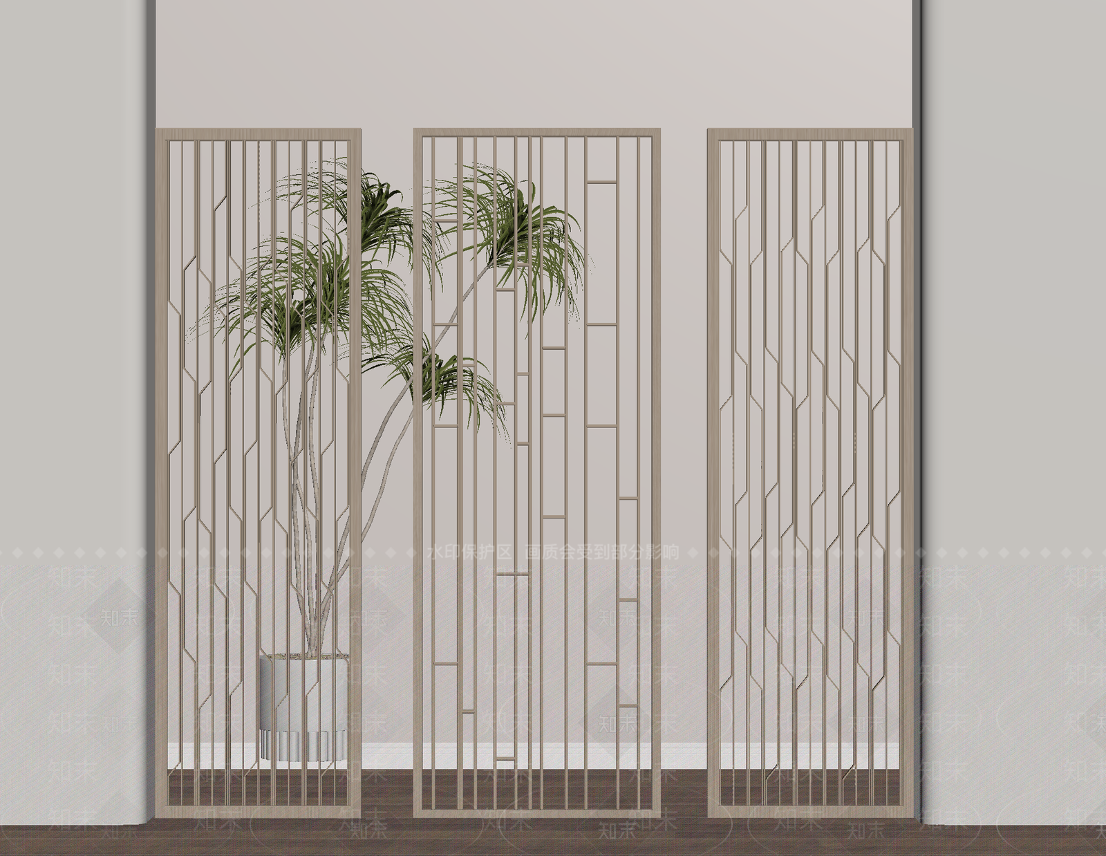 新中式隔断SU模型下载【ID:1187707117】