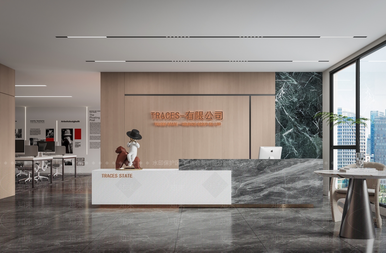 现代办公大厅3D模型下载【ID:1187710106】
