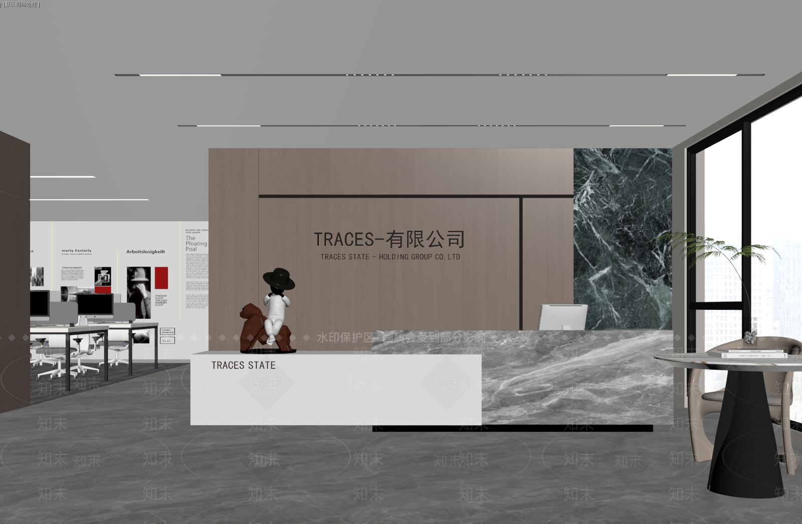 现代办公大堂SU模型下载【ID:1187710321】