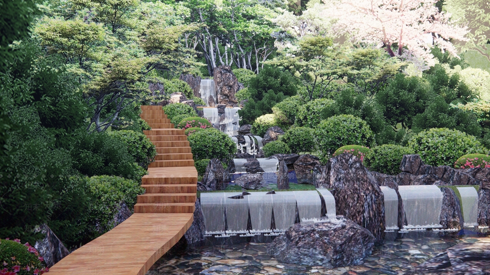 现代新中式水景SU模型下载【ID:1187710623】