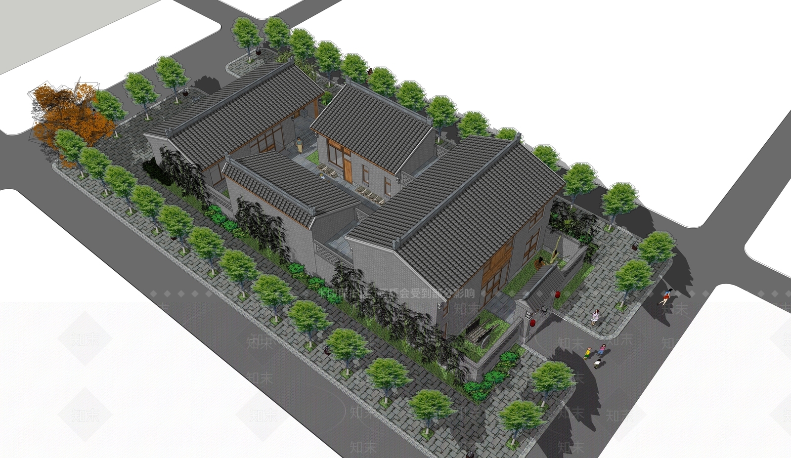 中式乡村民房SU模型下载【ID:1187711294】
