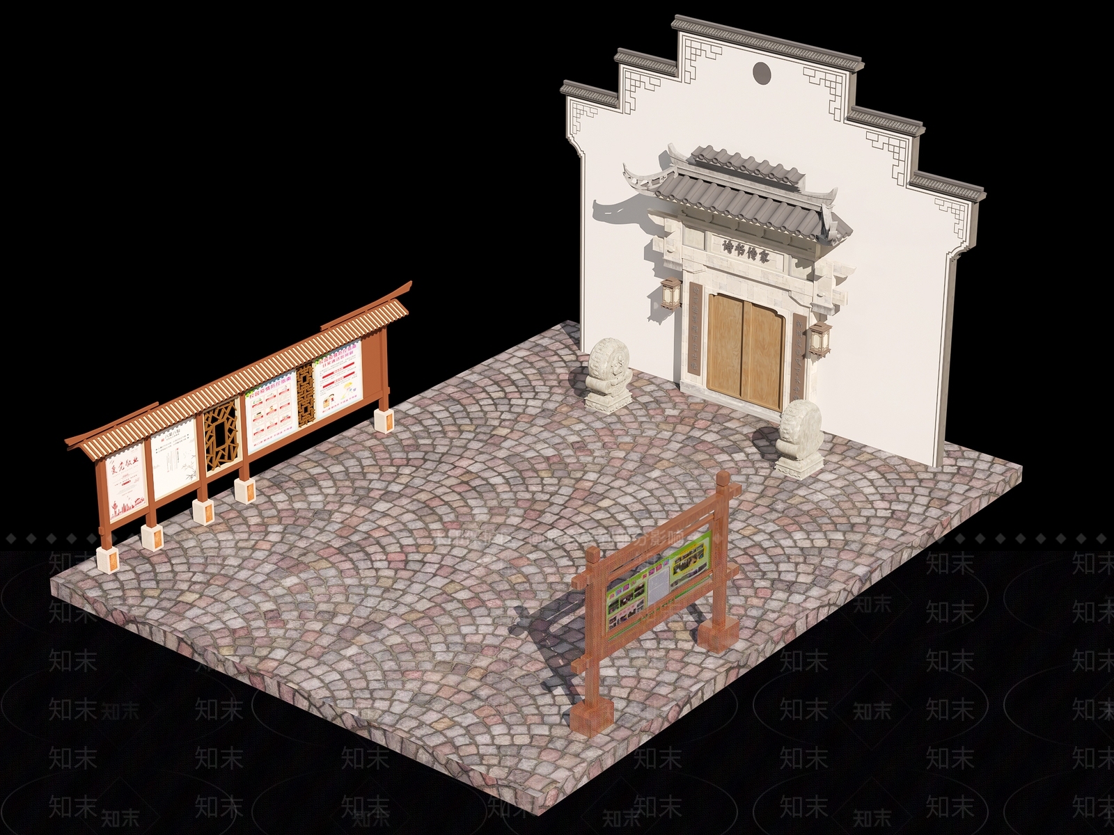 中式古建3D模型下载【ID:1187711401】