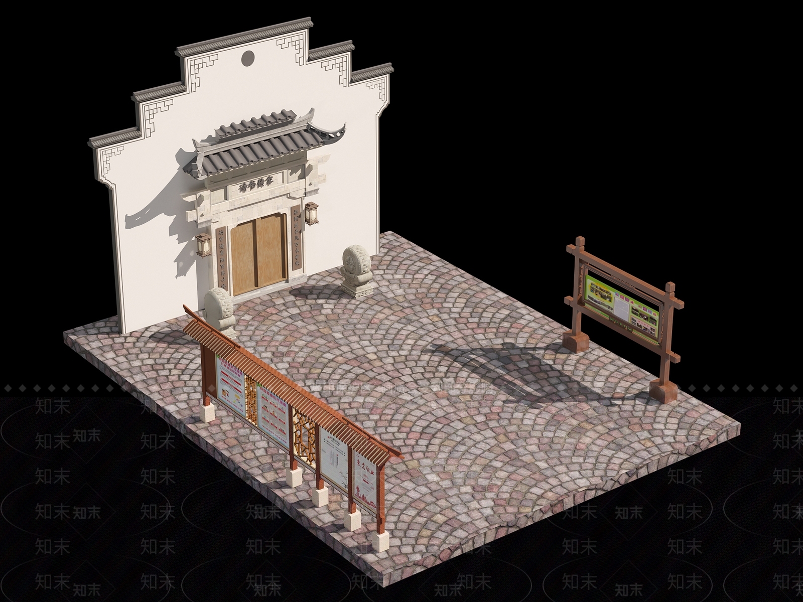 中式古建3D模型下载【ID:1187711401】
