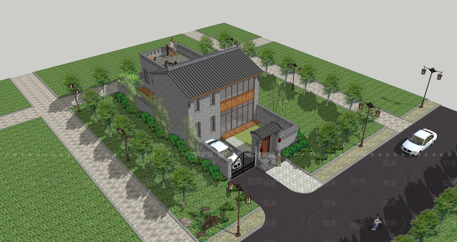 中式乡村民房SU模型下载【ID:1187711836】