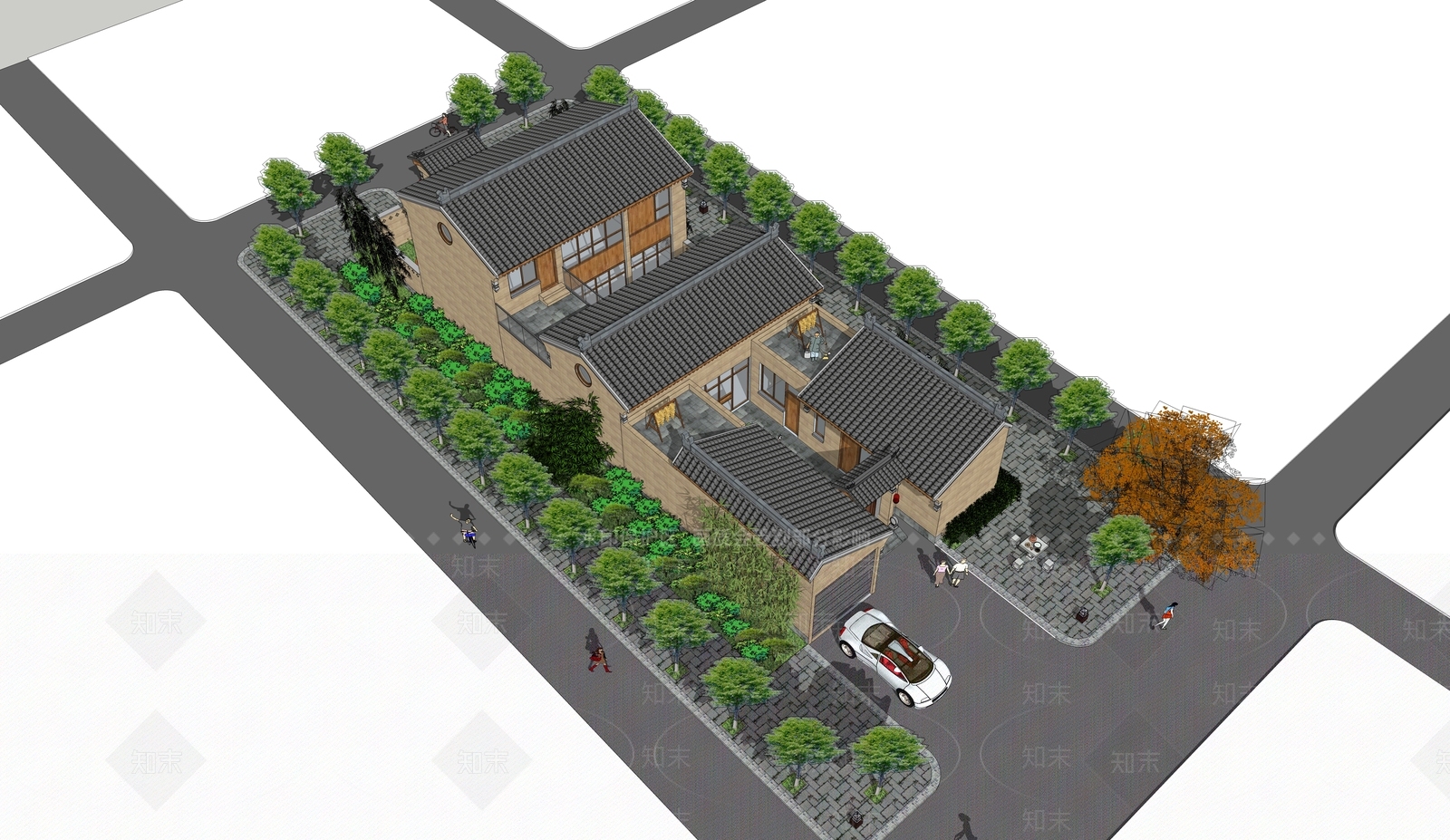 中式乡村民房SU模型下载【ID:1187712666】