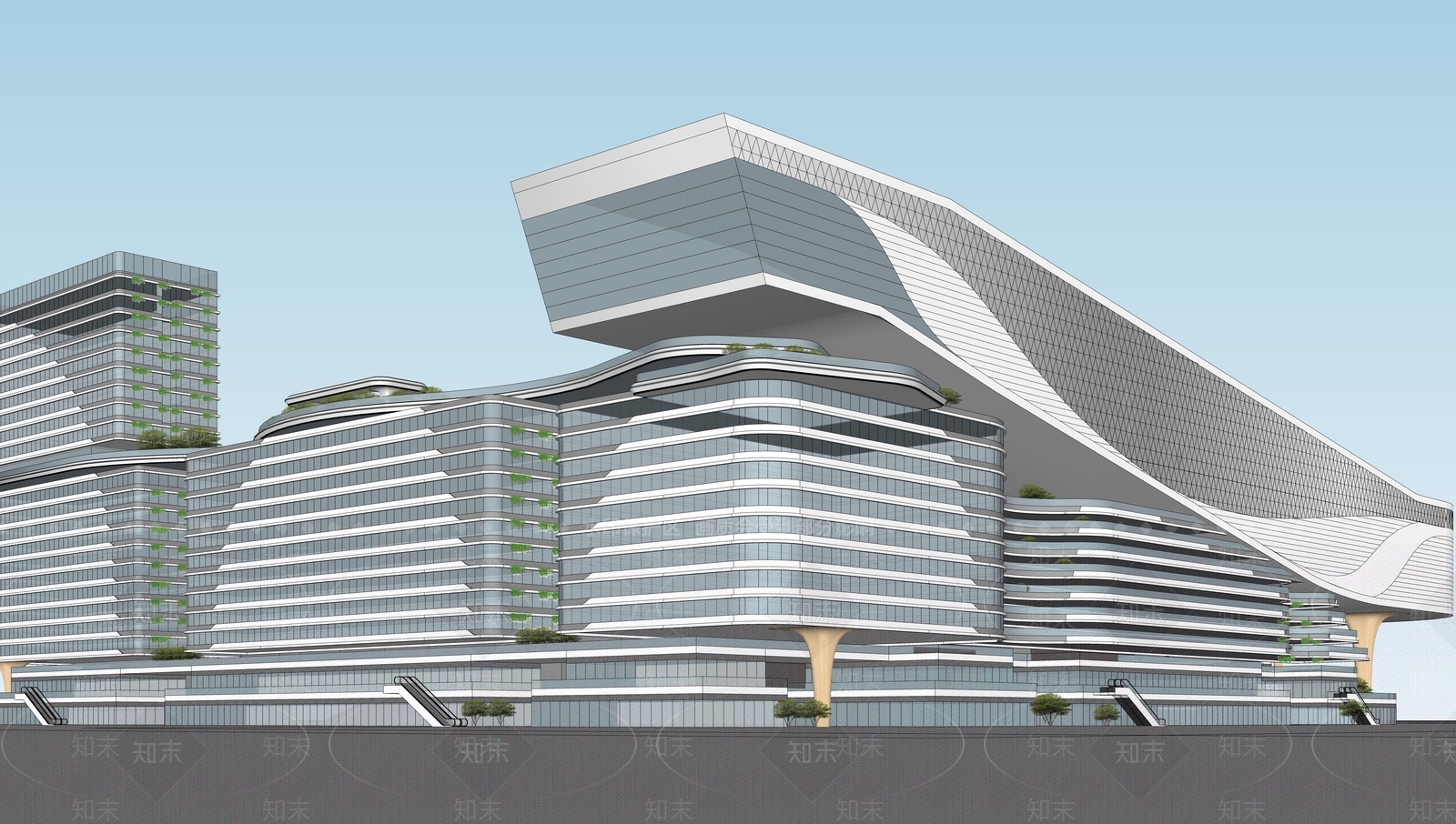 现代体育建筑SU模型下载【ID:1187714529】