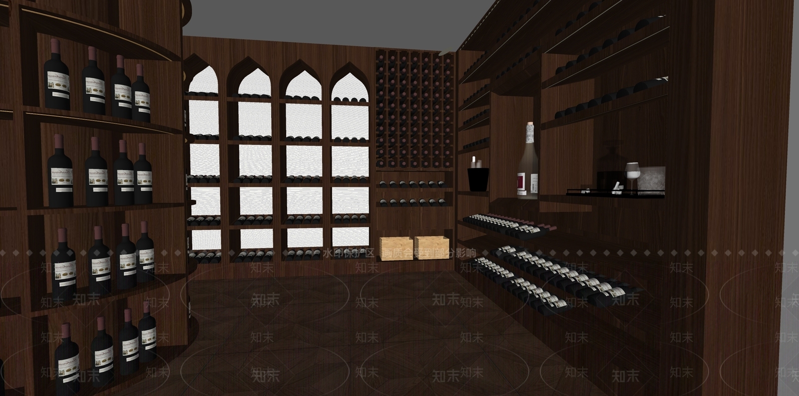 现代复古酒窖SU模型下载【ID:1187714993】