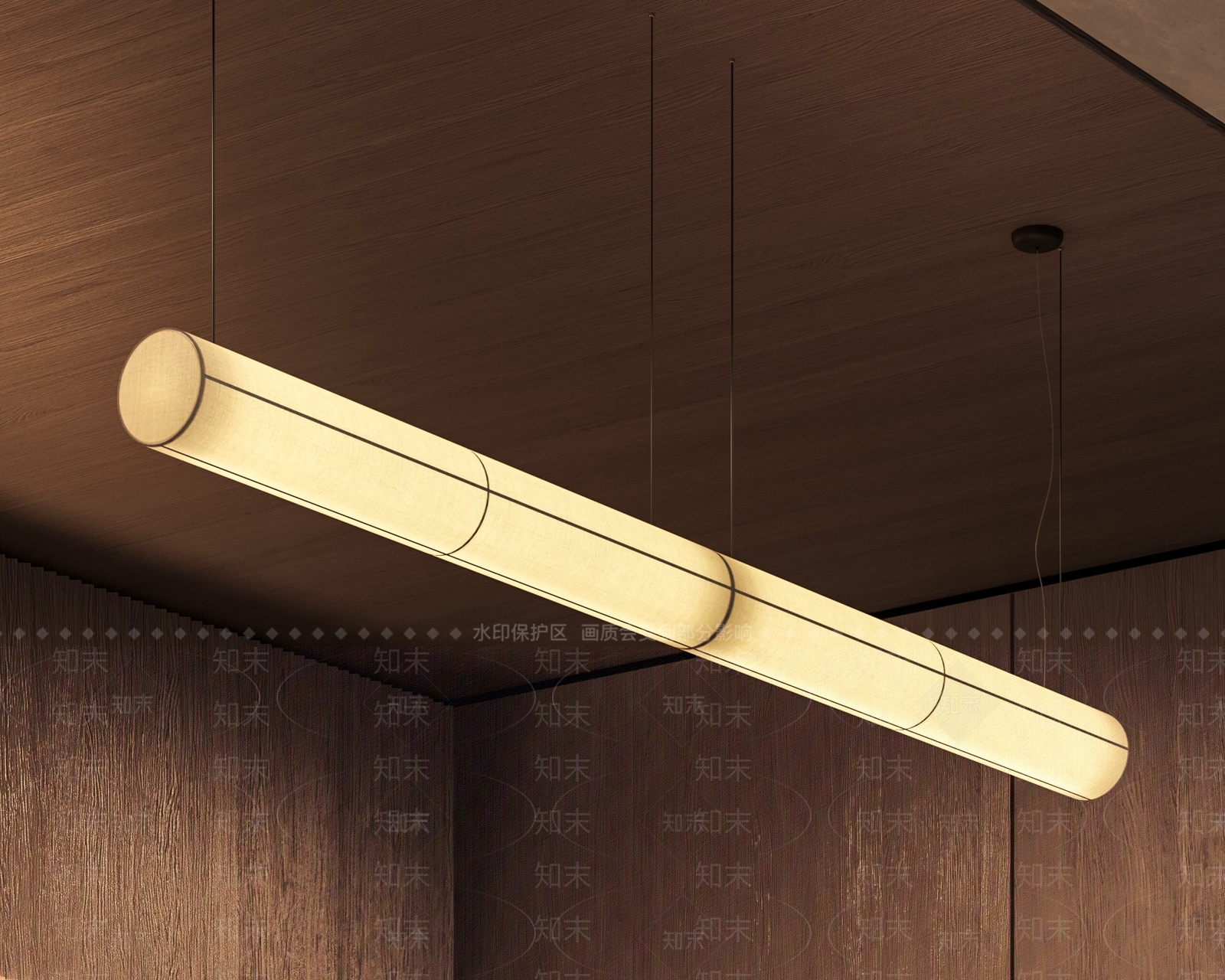 中古复古长条吊灯SU模型下载【ID:1187717252】