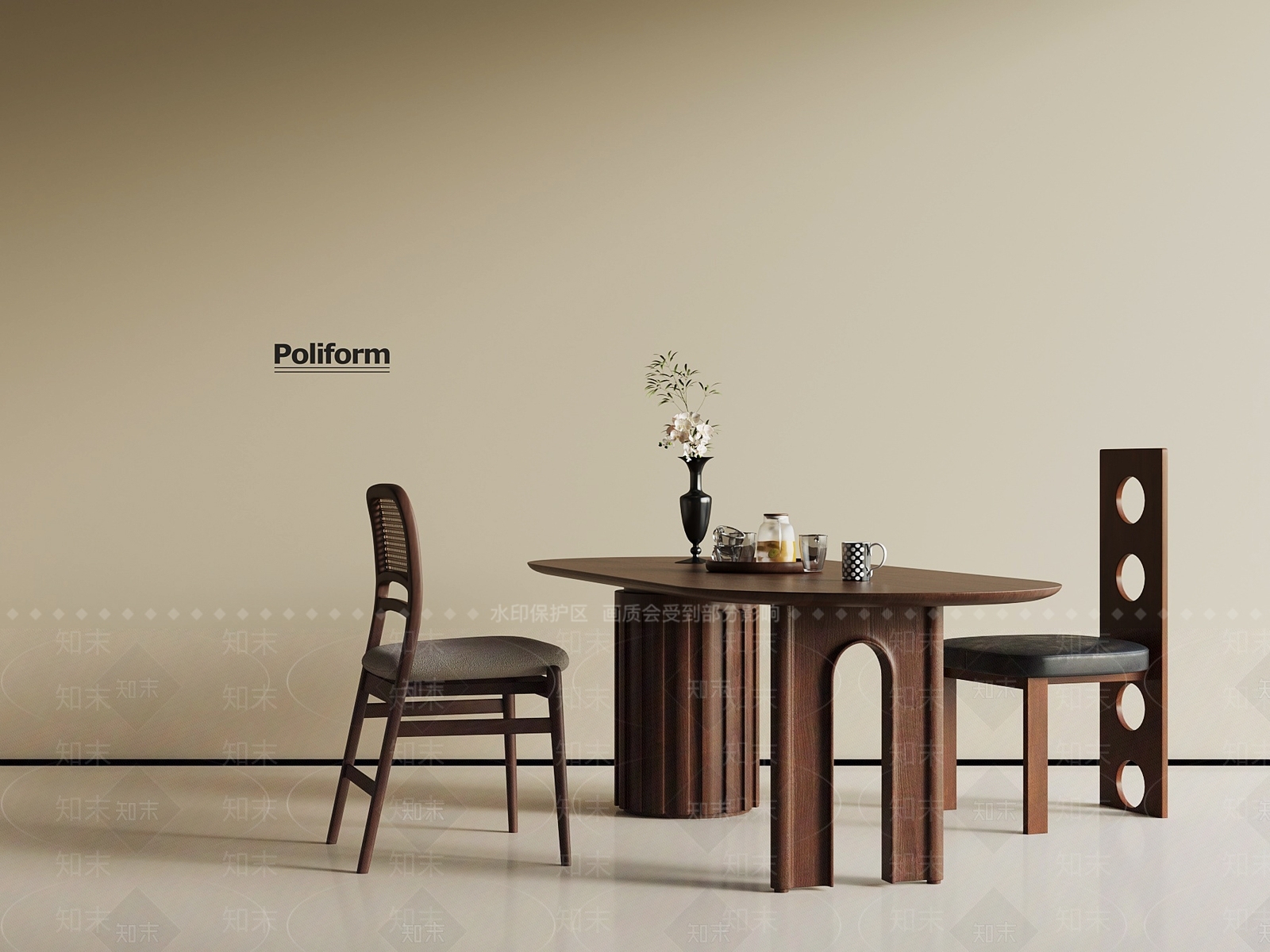 法式中古餐桌3D模型下载【ID:1187718161】