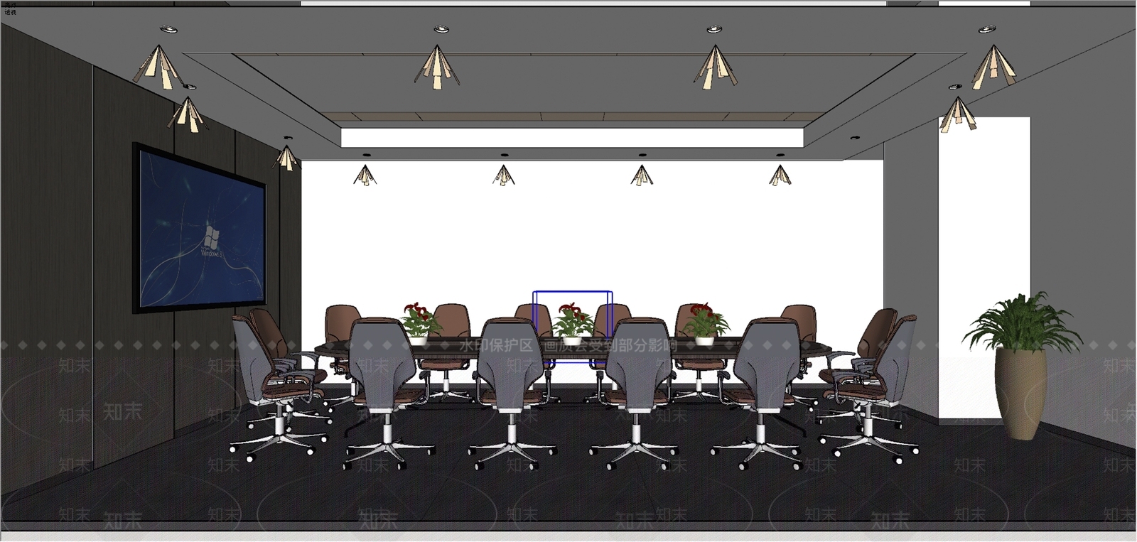 现代简约会议室SU模型下载【ID:1187721129】