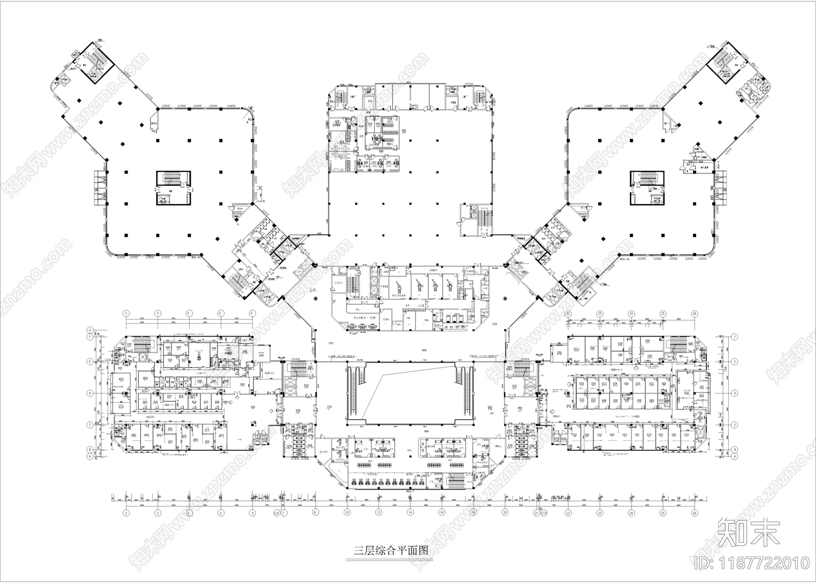现代医院cad施工图下载【ID:1187722010】
