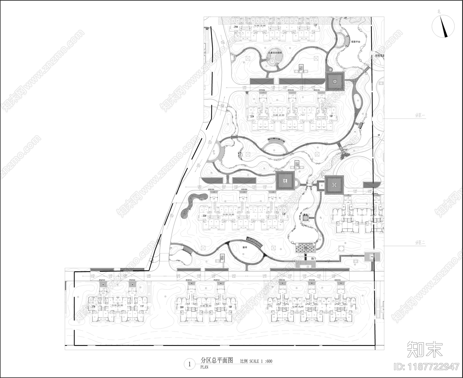 现代示范区景观施工图下载【ID:1187722947】