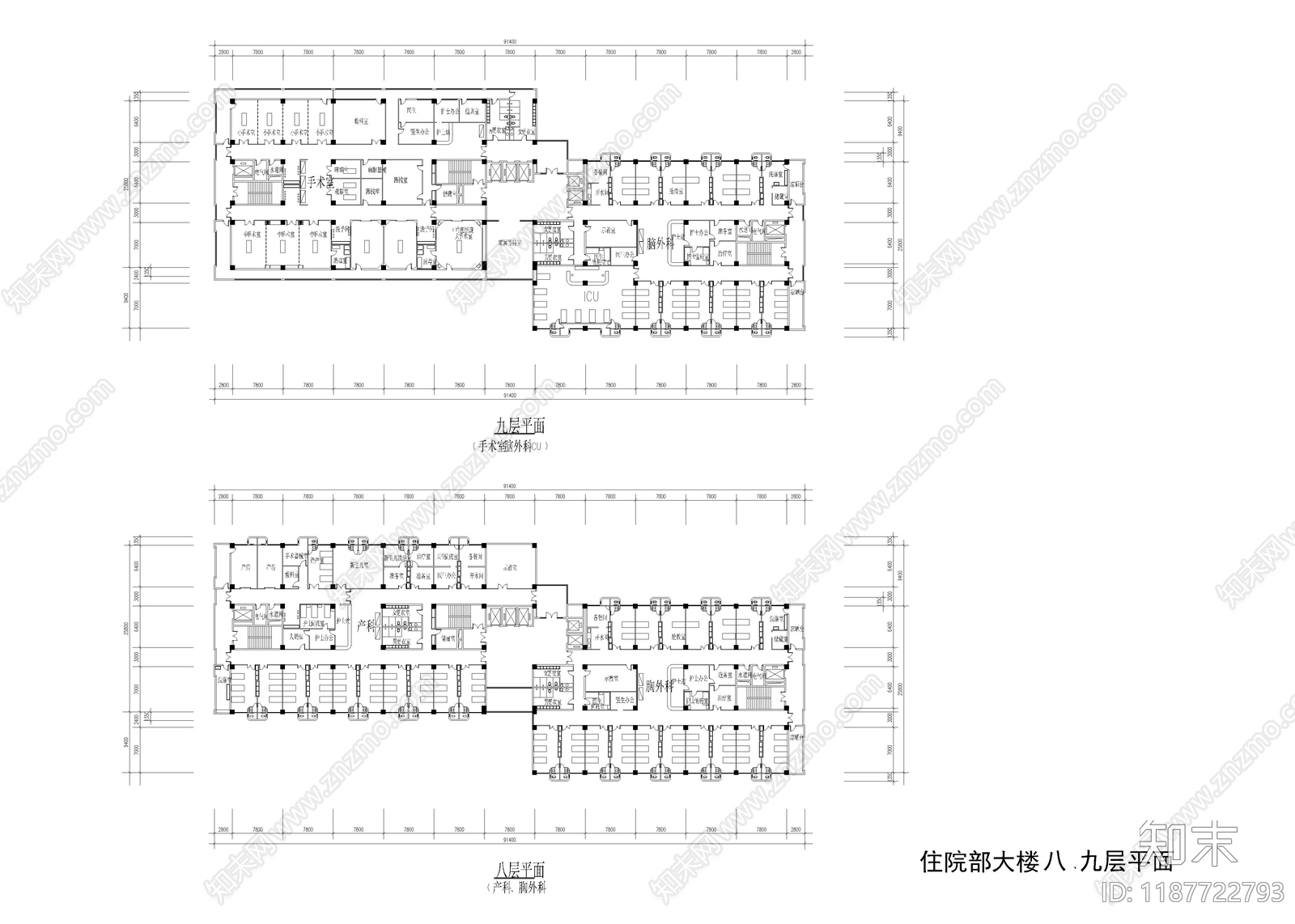 现代医院cad施工图下载【ID:1187722793】