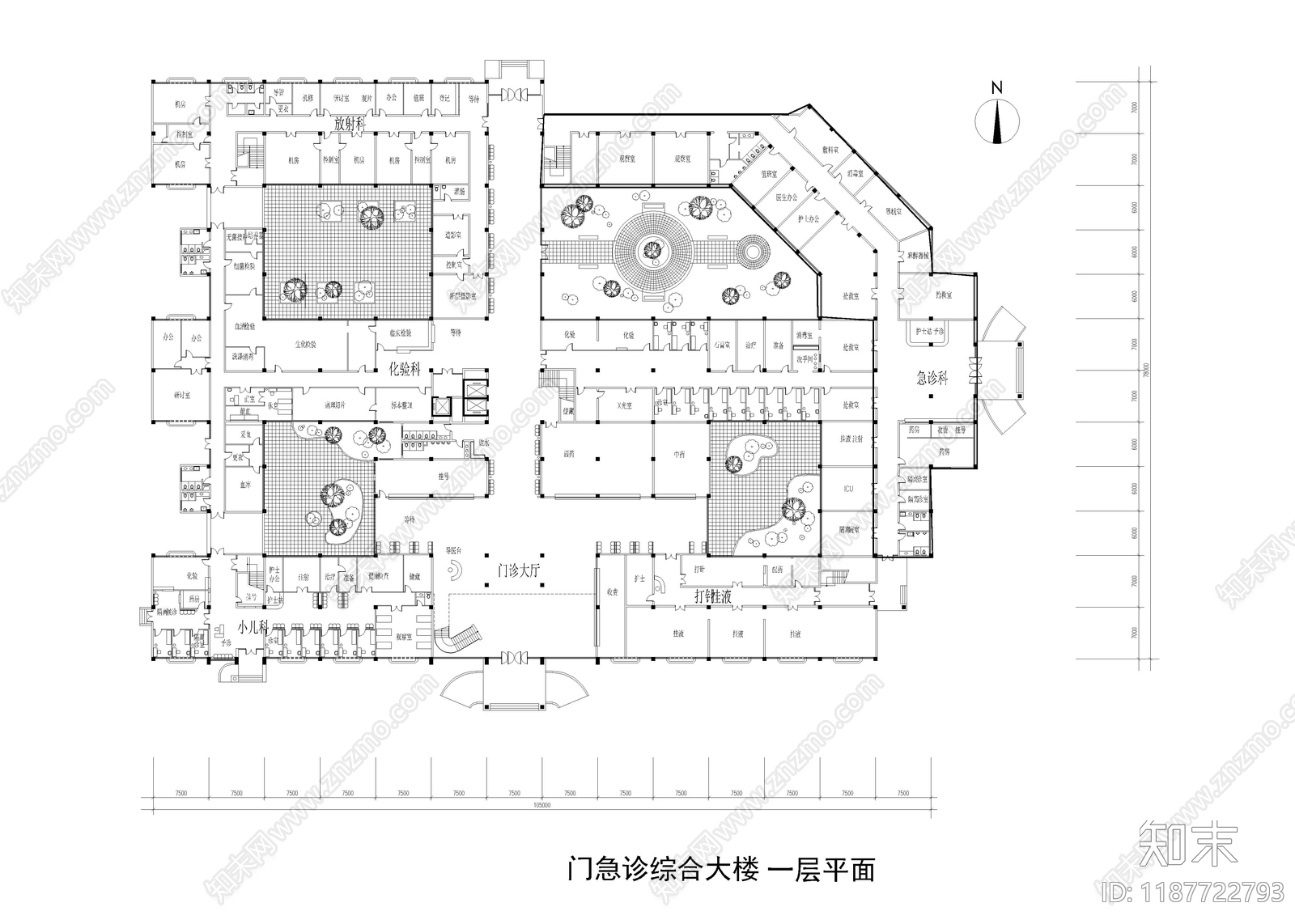 现代医院cad施工图下载【ID:1187722793】