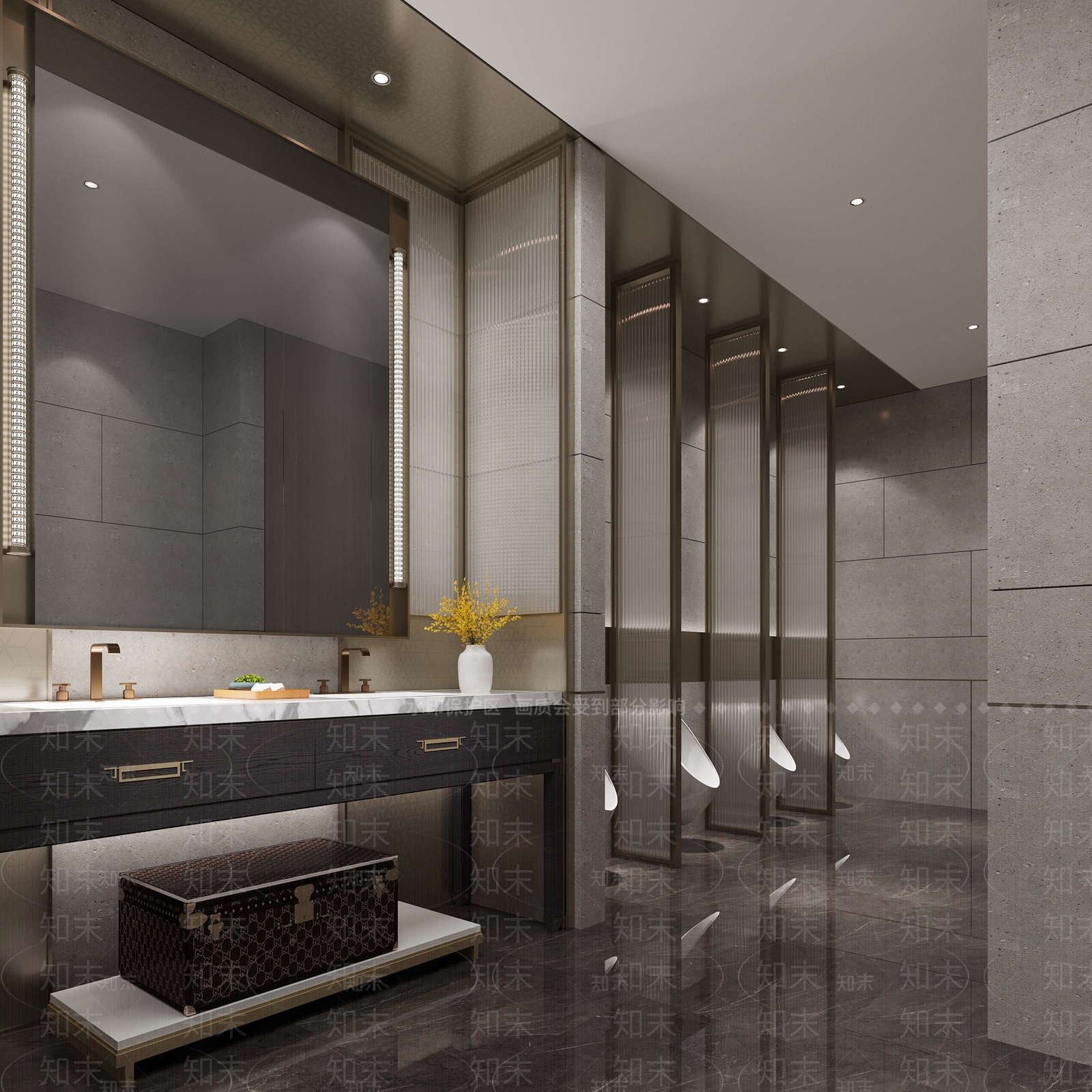 现代新中式酒店卫生间3D模型下载【ID:1187723877】