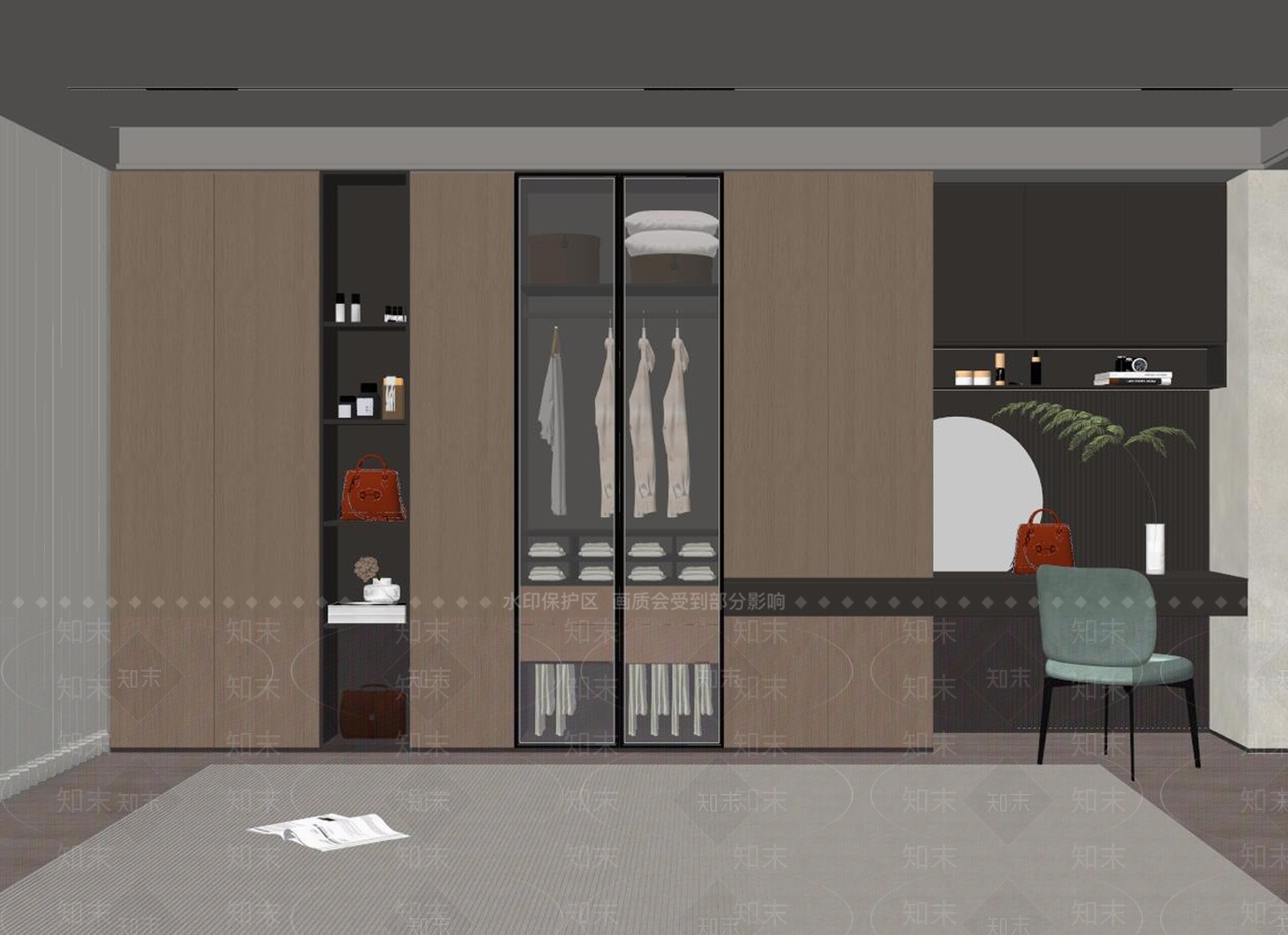现代衣帽间SU模型下载【ID:1187724698】