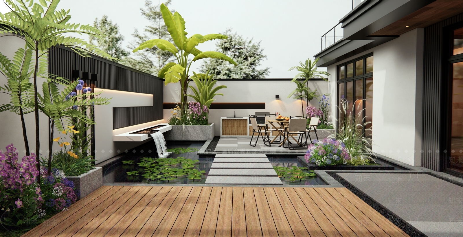 现代庭院3D模型下载【ID:1187726066】