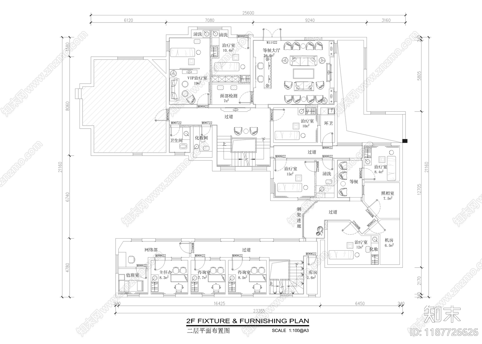 现代医院cad施工图下载【ID:1187726626】