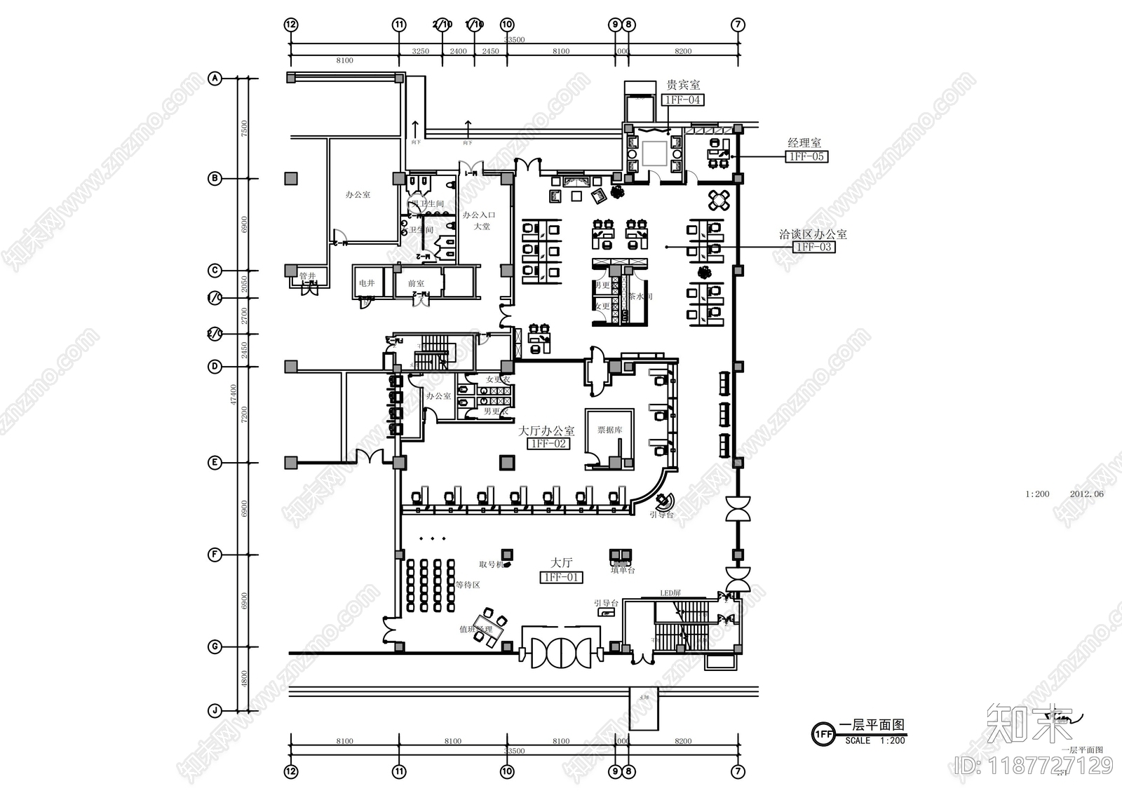 现代其他商业空间cad施工图下载【ID:1187727129】