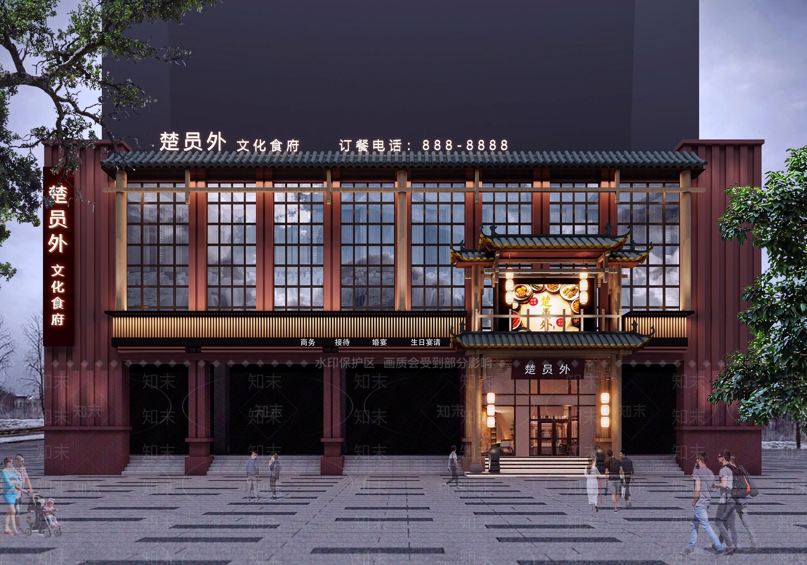 中式中餐厅3D模型下载【ID:1187729617】
