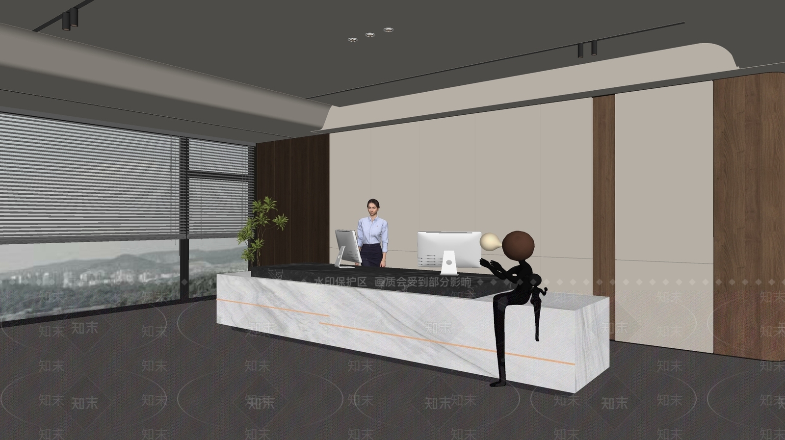 现代前台SU模型下载【ID:1187730230】