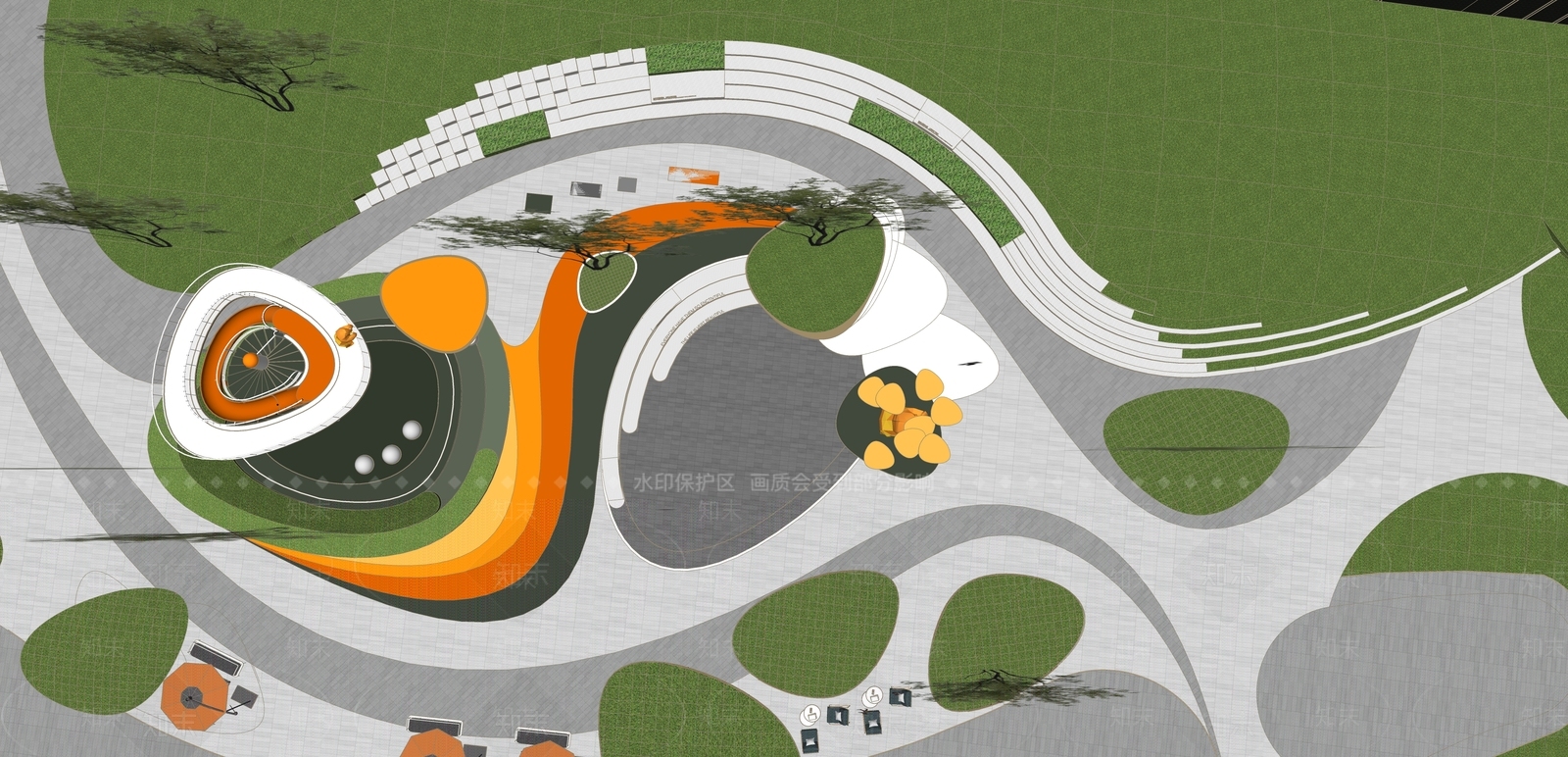 现代儿童游乐区SU模型下载【ID:1187736661】