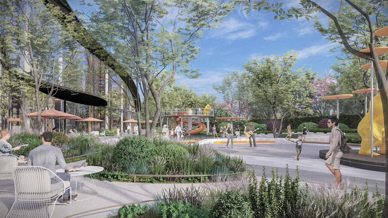 现代儿童游乐区SU模型下载【ID:1187736661】