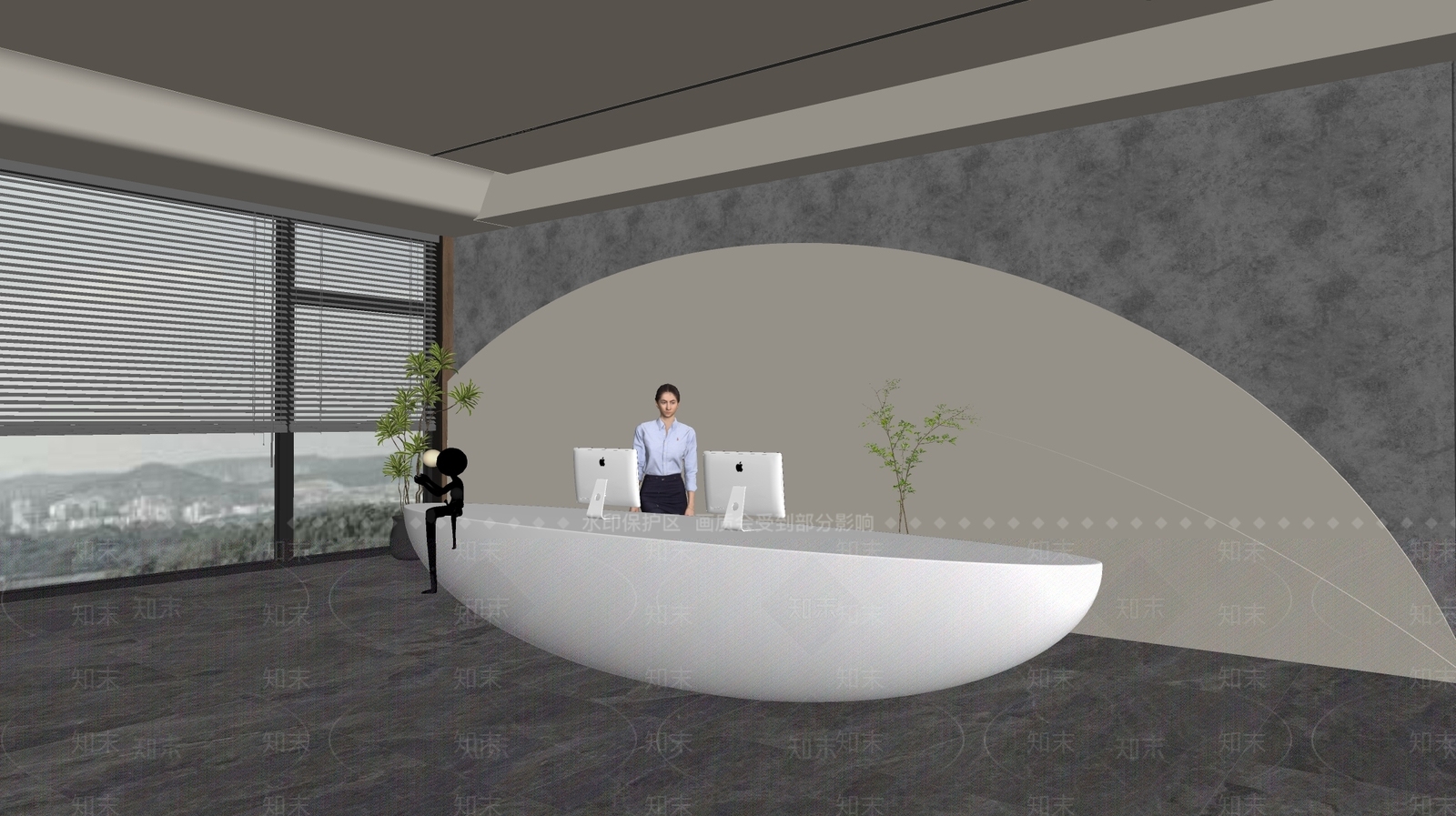 现代前台SU模型下载【ID:1187740867】