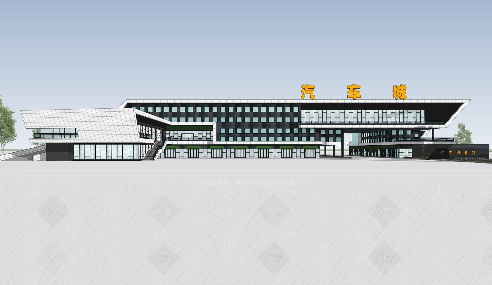 现代汽车站SU模型下载【ID:1187748447】