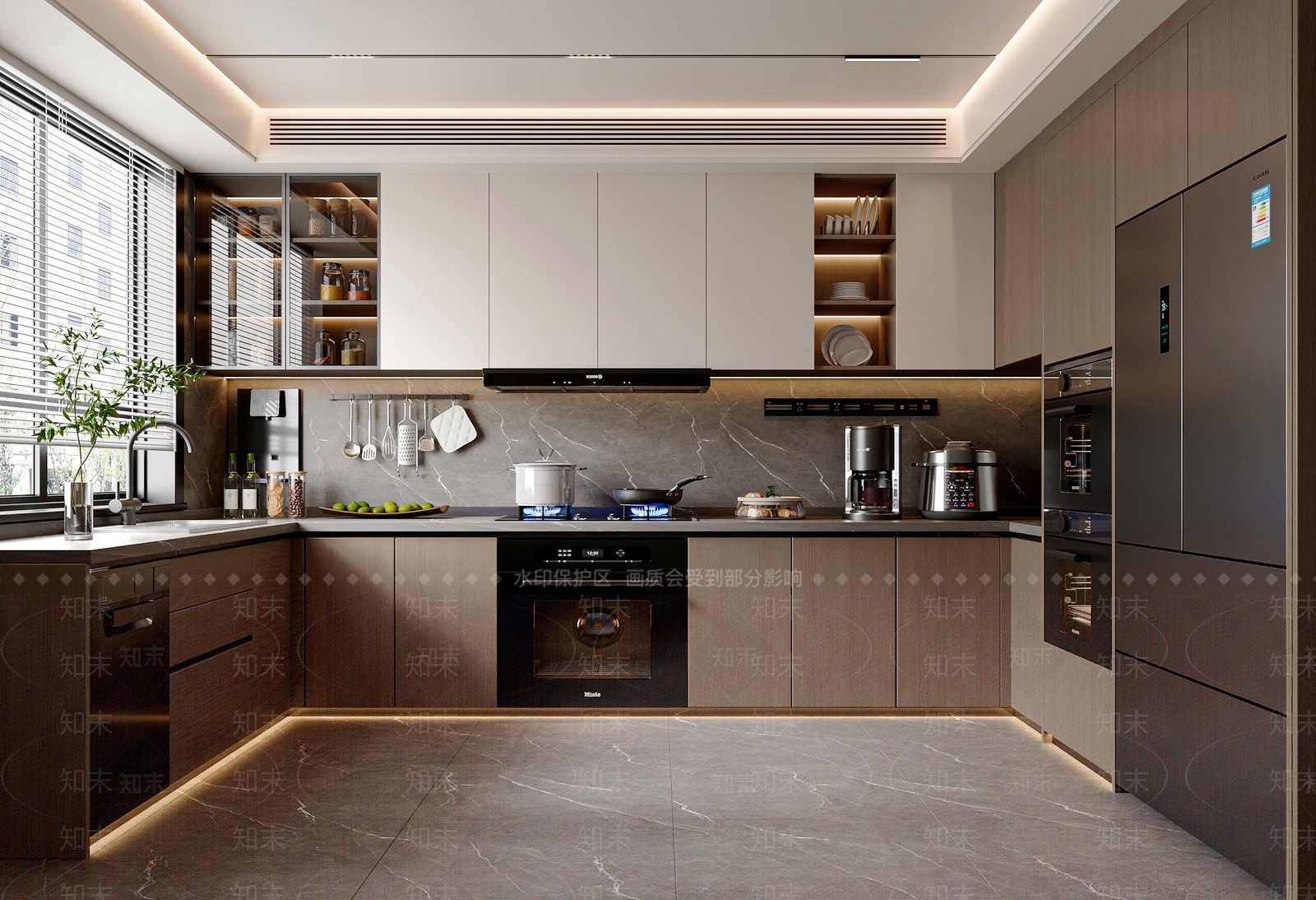 现代意式封闭式厨房3D模型下载【ID:1187749263】