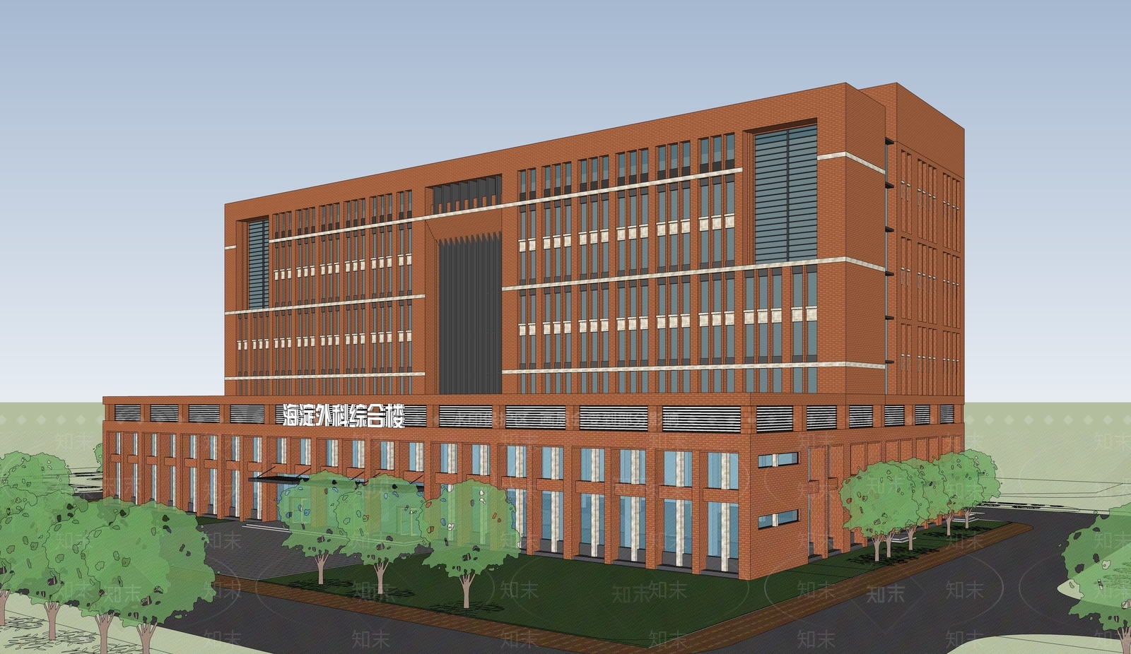 现代医院建筑SU模型下载【ID:1187749632】