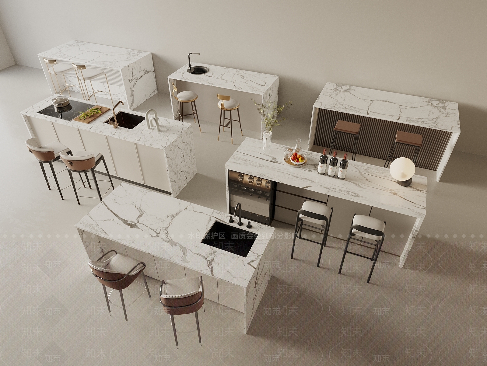 现代吧台3D模型下载【ID:1187754895】