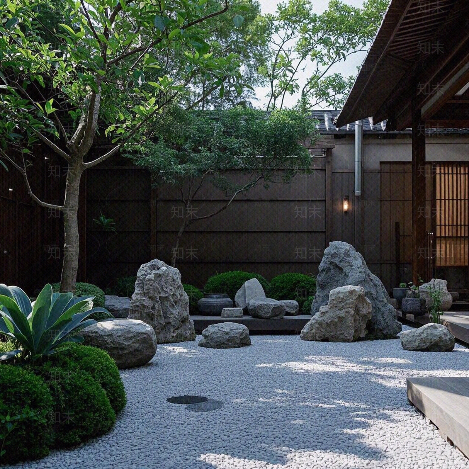 新中式日式小区外景贴图下载【ID:1187756171】