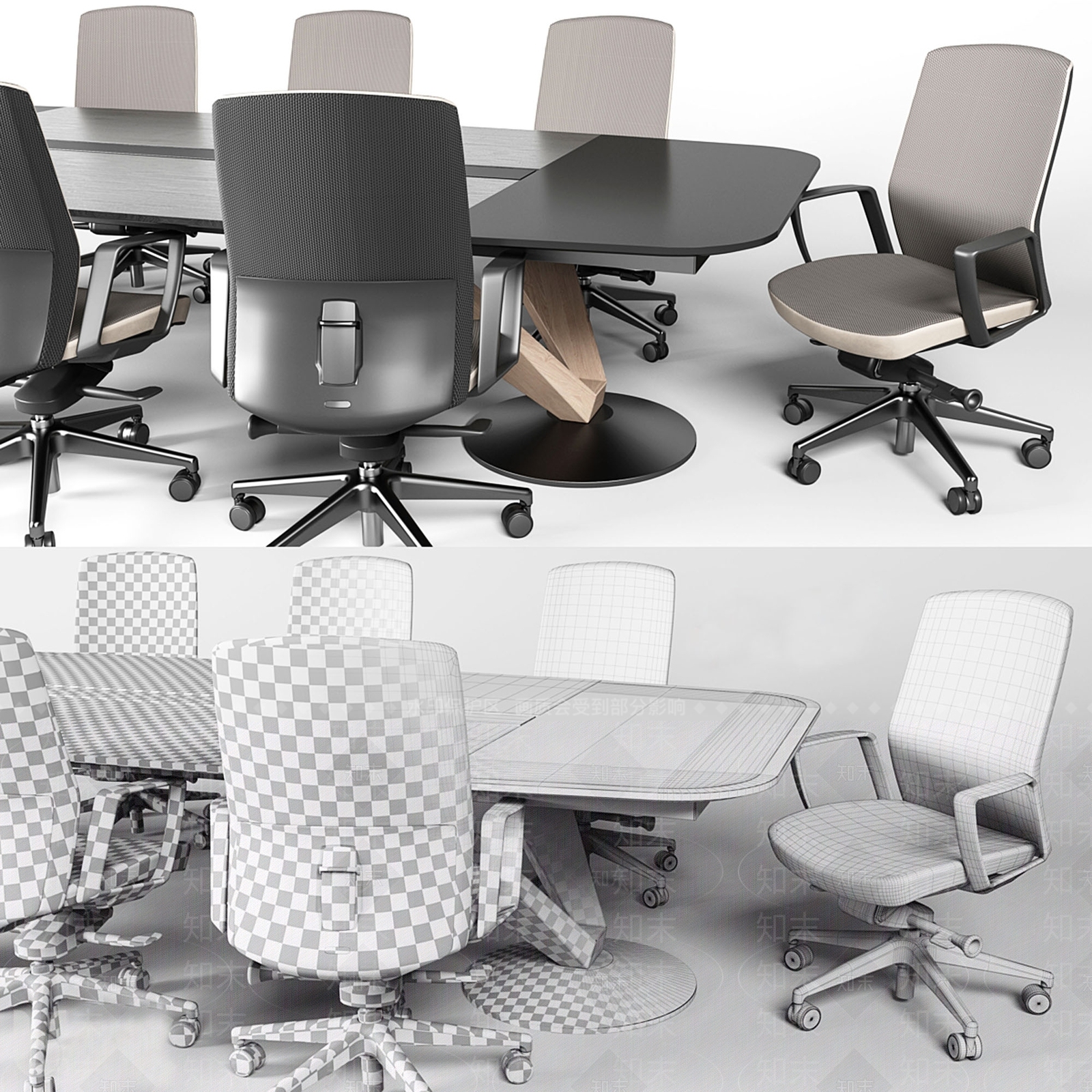 现代轻奢会议桌3D模型下载【ID:1187756389】