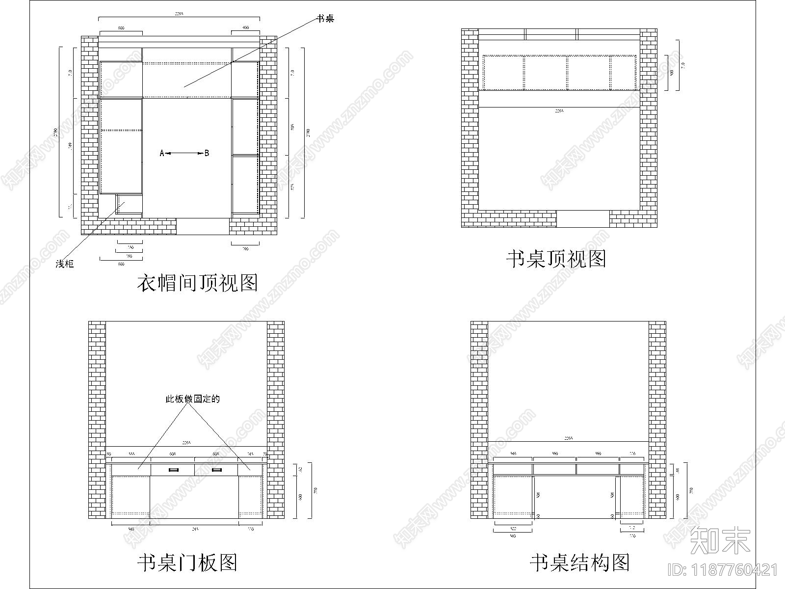 现代柜子cad施工图下载【ID:1187760421】