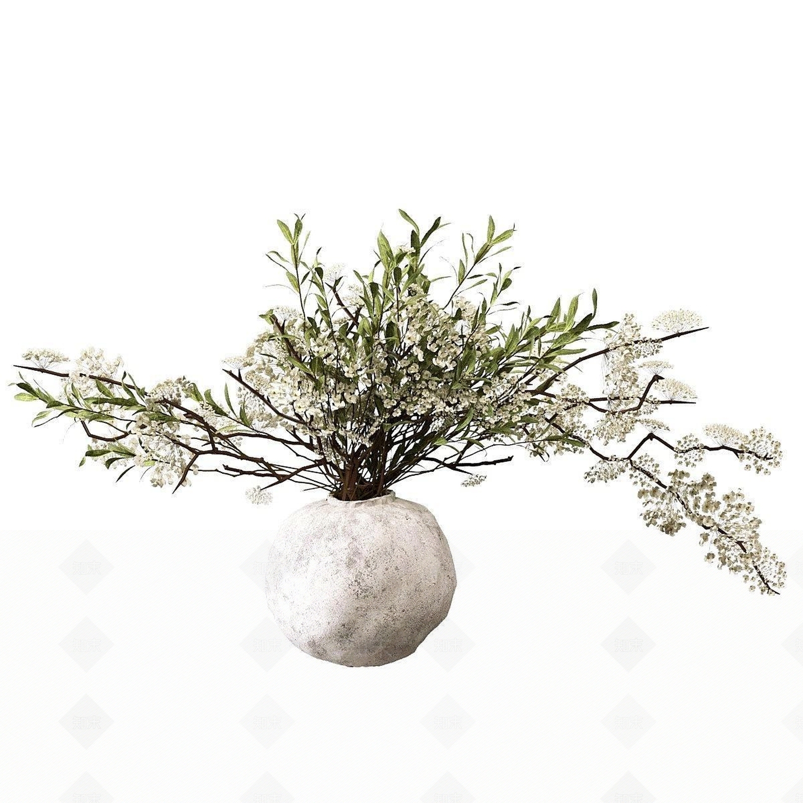 侘寂中古花艺3D模型下载【ID:1187761509】